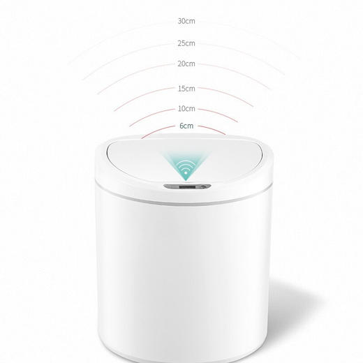 【6F】利快Likuai自动感应垃圾桶卧室客厅防水智能垃圾桶节能带盖隐藏式垃圾桶 半圆形10L 商品图4