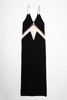 Ashlyn  黑色FLEUR几何拼接吊带裙 商品缩略图7