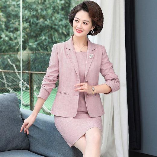 YCE A966-8915端庄气质纯色大码西装外套两件套裙 商品图0