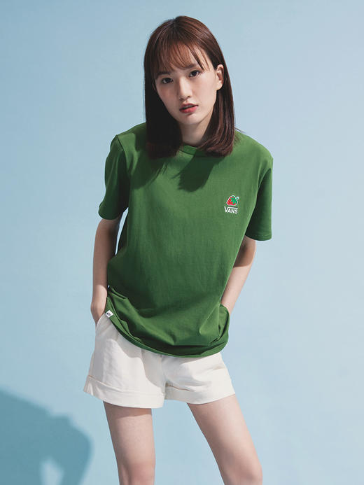 VANS牛油果绿小草莓男女情侣短袖T恤VN0A4URUZQW 商品图1