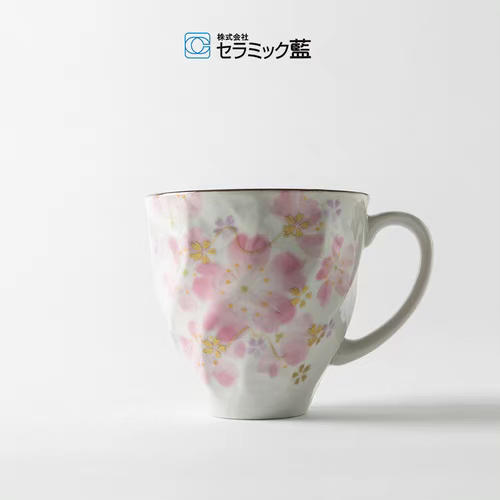 樱花季.日本原产ceramic 蓝美浓烧陶瓷杯马克杯咖啡杯1个装樱灿灿 商品图1