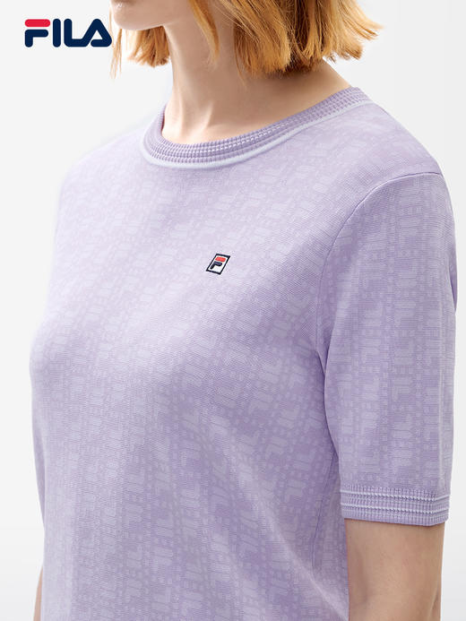 FILA斐乐女子短袖2022年夏季新品时尚简约休闲百搭编织衫上衣F11W221401F 商品图1