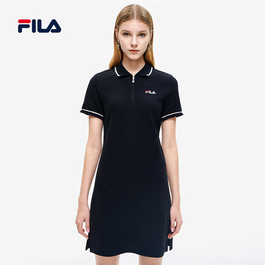 FILA斐乐	女子连衣裙2022夏季新款休闲显瘦运动POLO领连衣裙F11W228301F 商品图0