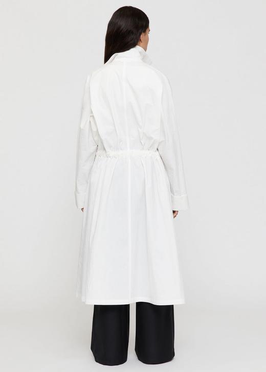 TOTEME  白色/黑色纸棉抽绳长风衣 商品图4