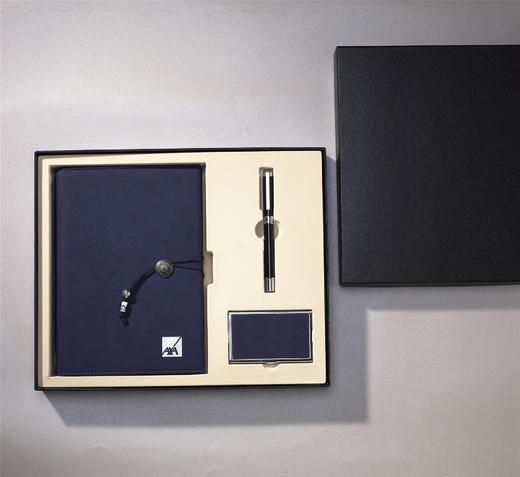 商务礼品套装中国风挂绳活页pu记事本名片盒a5笔记本三件套定 制 商品图3