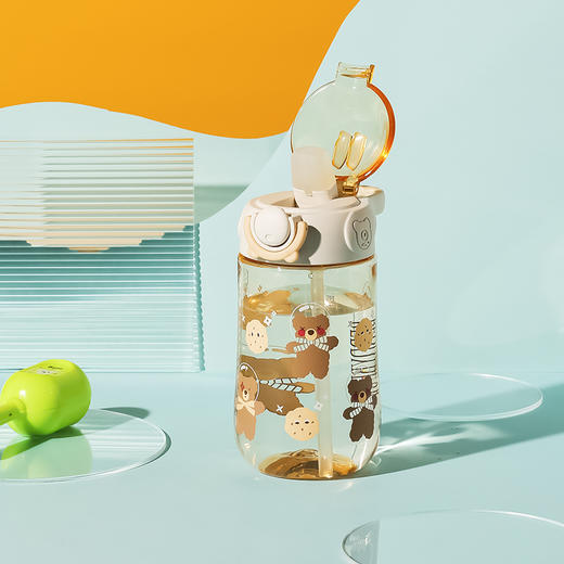 杯具熊梦幻草原儿童潮酷学饮杯可爱卡通吸管杯男女宝宝便携式水杯 商品图5