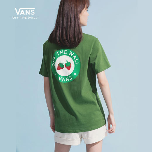 VANS牛油果绿小草莓男女情侣短袖T恤VN0A4URUZQW 商品图0