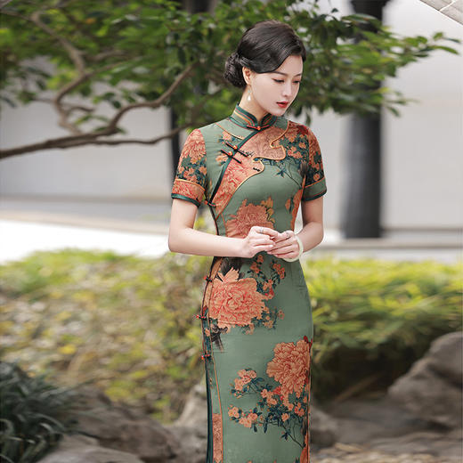 2022年新款气质日常短袖连衣裙夏季装长款旗袍 JLM2299 商品图2