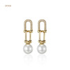 预售|PUVOS普沃斯新款 黄铜镀金轻奢5A锆石镶嵌zhen珠法式复古925银针耳钉 .潮快闪[福利品] 商品缩略图5