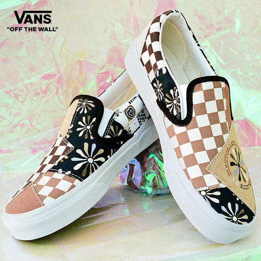 VANS彩色拼贴棋盘格一脚蹬男女Slip-On帆布鞋VN0A7Q4NAS0 商品图0