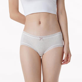 都市丽人基础系列木代尔色织人棉三角低叉女士内裤LK251P
