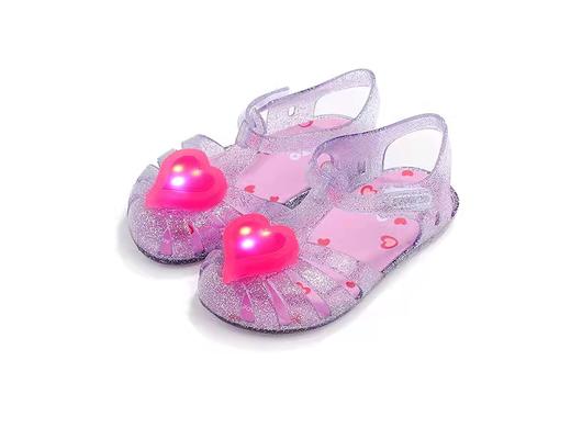 韩国ozkids发光爱心果冻凉鞋 商品图1