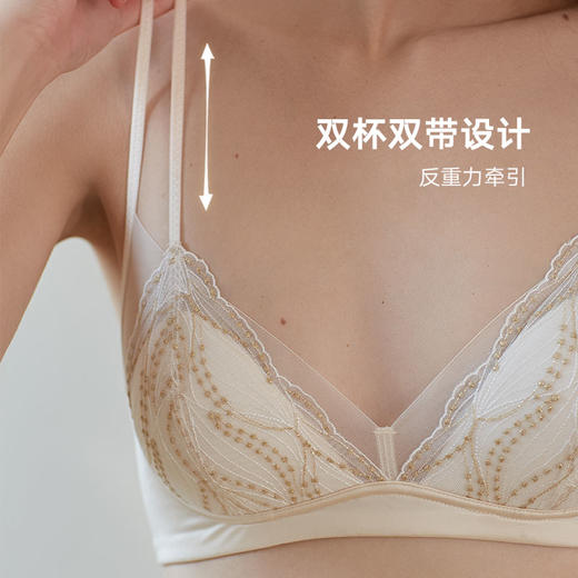 弗利少女法式蕾丝小胸内衣女无钢圈 超薄款性感文胸美背胸罩套装 商品图1