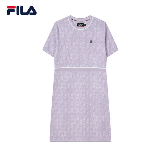 FILA斐乐女子连衣裙2022夏季新款时尚针优雅织满印连衣裙F11W221309F 商品图6