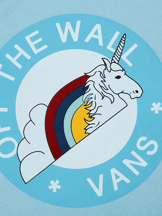 VANS蓝色奶蓝卡通图案独角兽情侣短袖潮流T恤VN0A54IMUUU1 商品图4