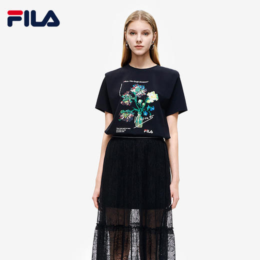 FILA x 梵高博物馆【高圆圆同款】斐乐优雅两件套蕾丝连衣裙F11W228302F 商品图3