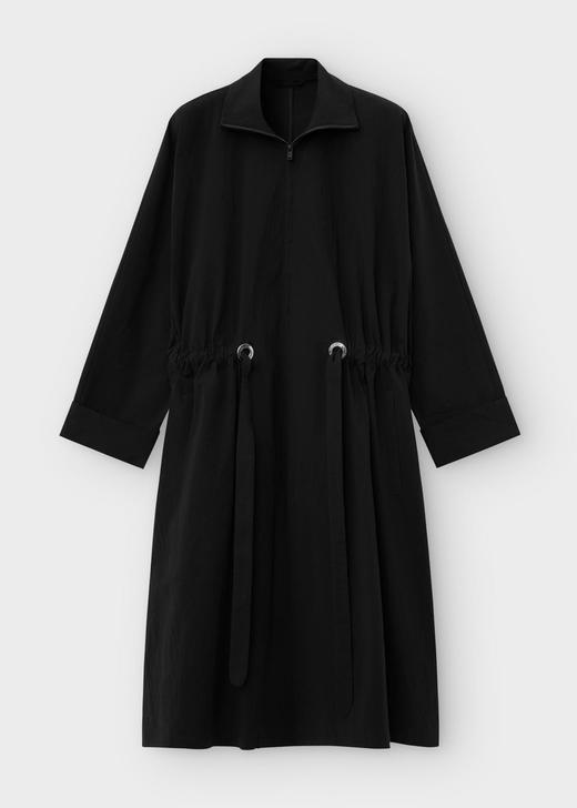 TOTEME  白色/黑色纸棉抽绳长风衣 商品图10