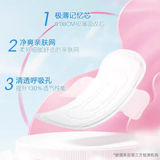 七度空间日用极薄透气亲肤网卫生巾 9片 商品图2