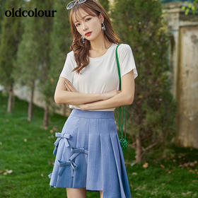 oldcolour2022夏季学院风小清新百褶JK设计短款半身裙BO21061023B