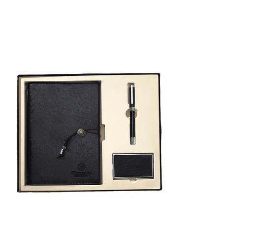 商务礼品套装中国风挂绳活页pu记事本名片盒a5笔记本三件套定 制 商品图4