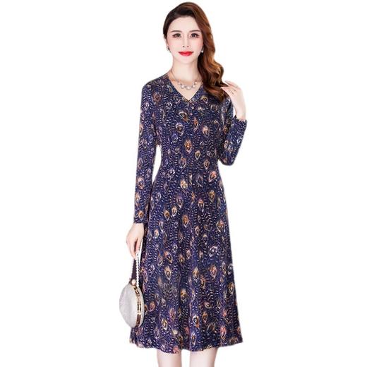 女春秋装印花连衣裙气质大码时尚裙 NSM8639 商品图4