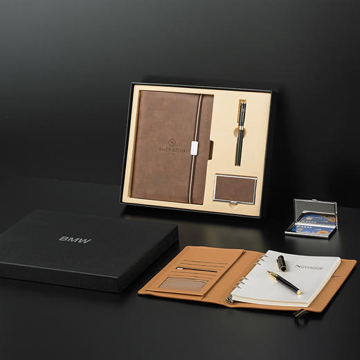 活页记事本名片夹本子3件套 企业礼品套装a5笔记本套装定/制logo 商品图1