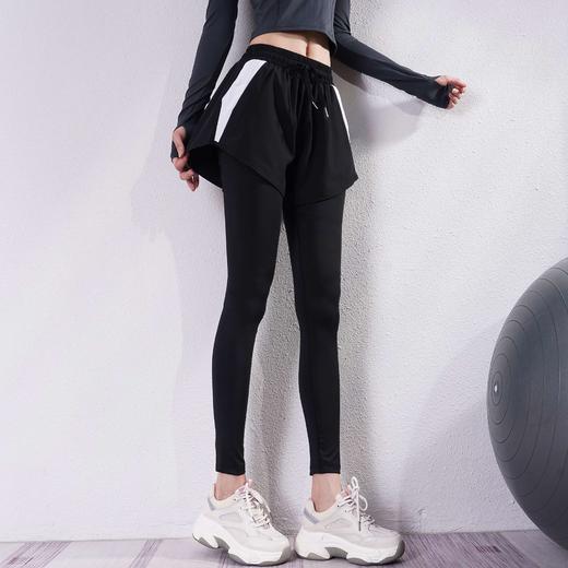 beemen健身裤女假两件紧身瑜伽裤大码胖mm秋装显瘦休闲运动裤女新款潮流 商品图2