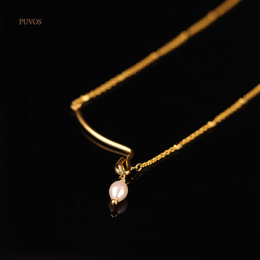 预售|PUVOS普沃斯新款 线条天然真zhen珠杂志风时尚复古百搭锁骨链 .潮快闪[福利品] 商品图5