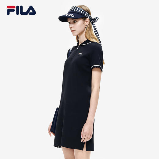 FILA斐乐	女子连衣裙2022夏季新款休闲显瘦运动POLO领连衣裙F11W228301F 商品图1