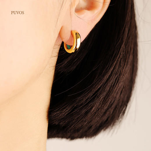 预售|PUVOS普沃斯新款 黄铜镀手工滴油时尚新款C形百搭简约ins风耳钉 .潮快闪[福利品] 商品图0