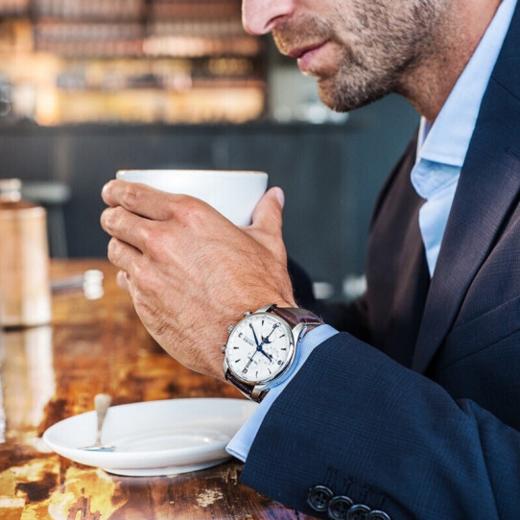 宇联（UNION GLASHÜTTE）德国手表月相 贝利士系列 小牛皮男士机械计时码表 D009.425.16.017.10 商品图5