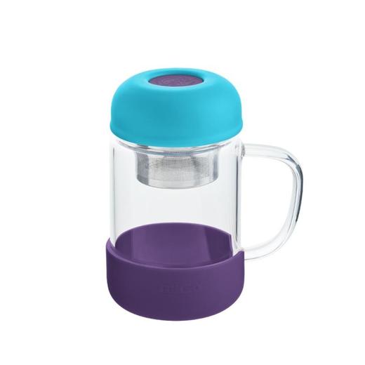 migo高颜值玻璃杯带盖带把手杯子大容量耐热防爆高级感透明水杯420mL山涧紫雾 商品图0