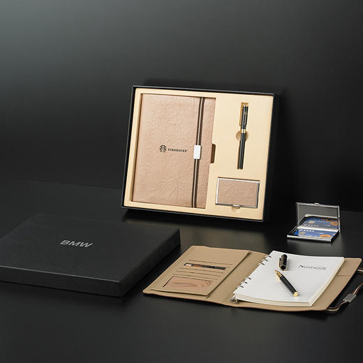 活页记事本名片夹本子3件套 企业礼品套装a5笔记本套装定/制logo 商品图3