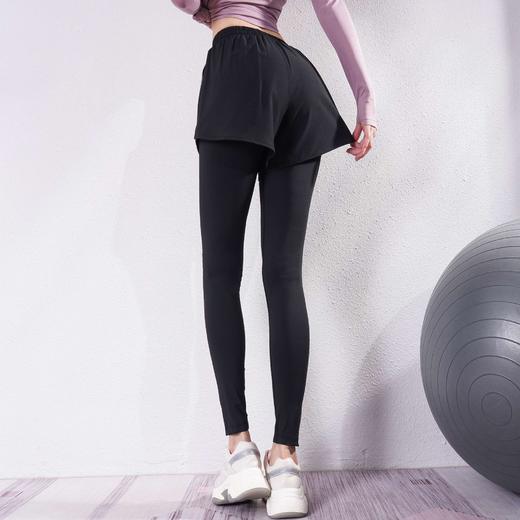 beemen健身裤女假两件紧身瑜伽裤大码胖mm秋装显瘦休闲运动裤女新款潮流 商品图1