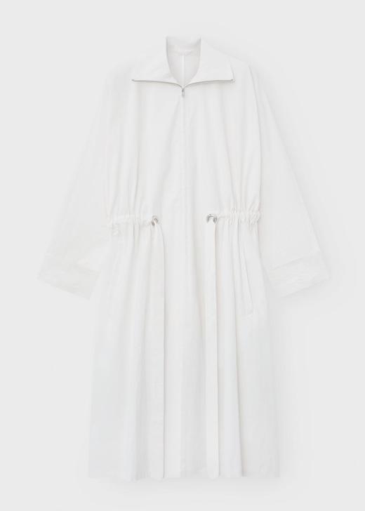 TOTEME  白色/黑色纸棉抽绳长风衣 商品图6