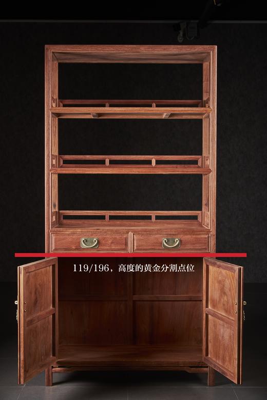 红桥红  家具严选  缅甸花梨（大果紫檀）【196 抽屉柜门 线条素工 书架】 商品图4