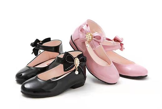 韩国进口品牌童鞋-珍珠蝴蝶结皮鞋 商品图0