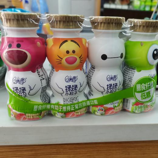 伊利QQ星揉揉小肚子酸奶饮品草莓猕猴桃味180ml*4瓶 商品图0