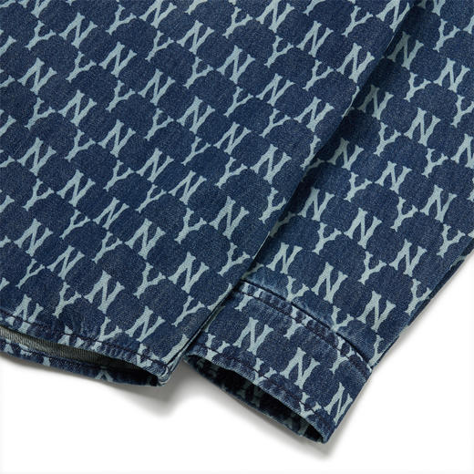 MLB男女衬衫复古老花牛仔休闲情侣防风薄外套春季新款3AWSN3014 商品图3