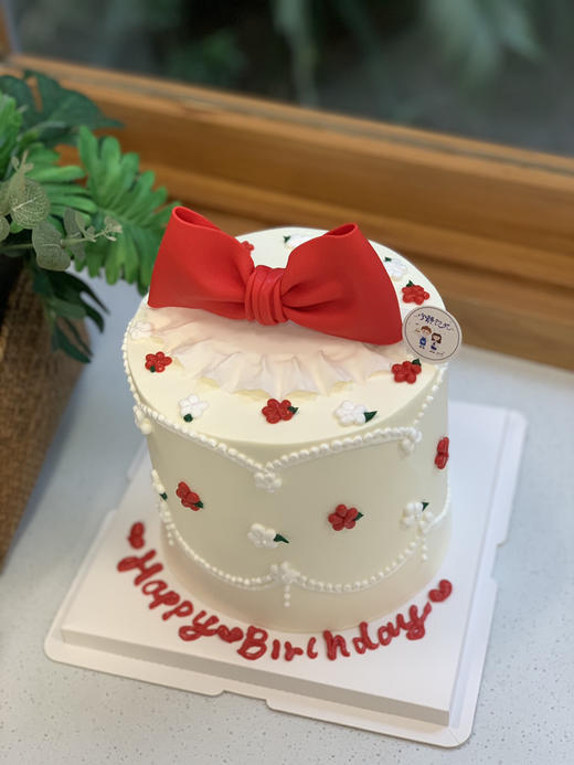 翻糖蝴蝶结正常高度奶油蛋糕 下单前请仔细阅读商品详情 商品图1