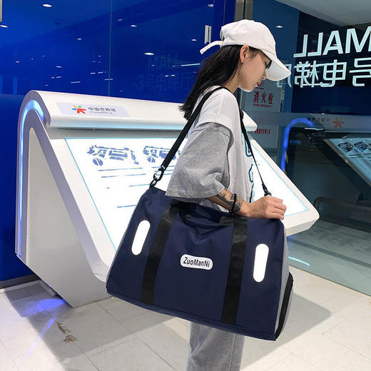 旅行包男女运动健身包，短途大容量手提旅游行李袋女轻便单肩斜挎包QY1812 商品图2