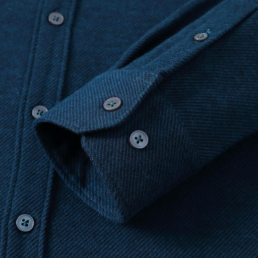 【专柜同款&羊毛混纺】罗蒙春秋季男装针织长袖衬衫男士商务休闲舒适保暖衬衣男 商品图11