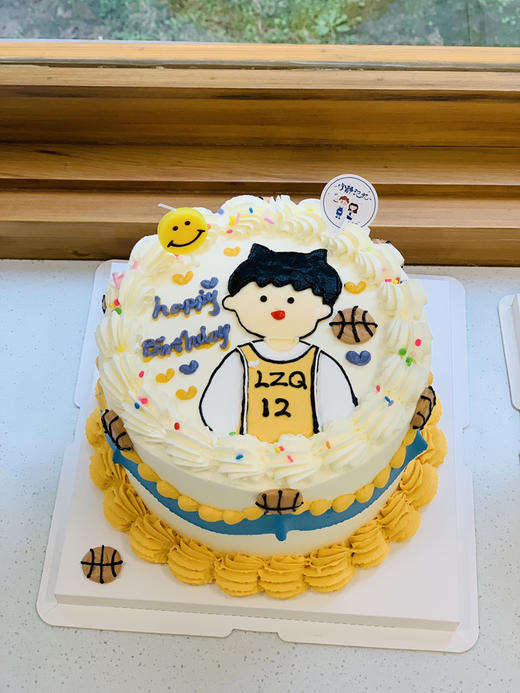 篮球手绘奶油蛋糕 下单前请仔细阅读商品详情 商品图0