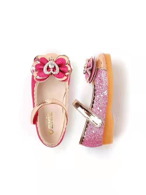 韩国进口品牌童鞋-亮片蝴蝶结LED皮鞋 商品图4