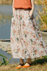 绽放/D1035朵/清新印花苎麻半身裙 商品缩略图5
