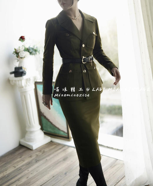 #1206【复团】喵娘精工/定制/《麦昆天行者》超A复古VTG军绿kaiagerbe猎装套装 商品图3