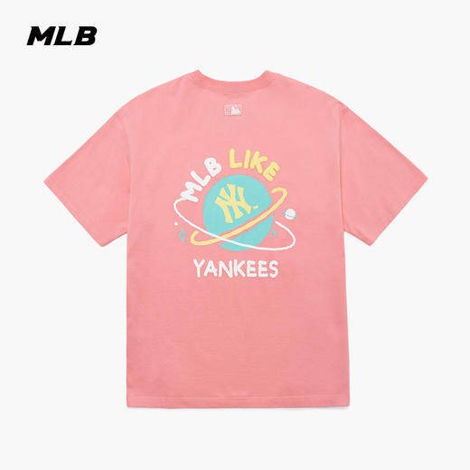 MLB男女情侣T恤星球印花短袖运动休闲宽松22年春夏新款3ATSE1223 商品图0