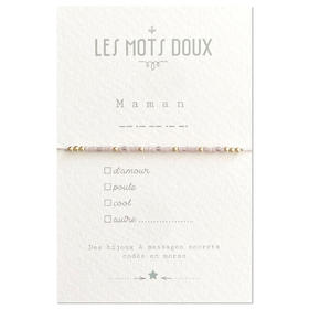 北京仓｜Les Mots Doux-Maman-妈妈 粉色 手链［法国设计师］