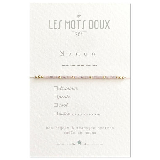 北京仓｜Les Mots Doux-Maman-妈妈 粉色 手链［法国设计师］ 商品图0