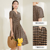 玳莎格子V领连衣裙女 复古设计感小众通勤中长款裙子 CA35102 商品缩略图1